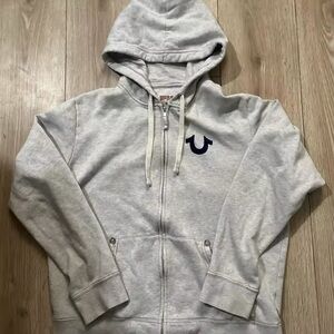 True Religion Gray Zip-Up Hoodie